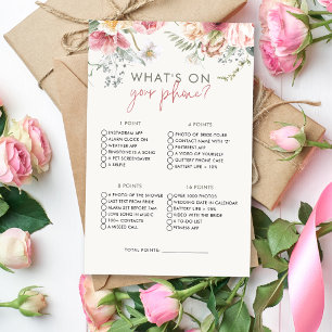 Boho Floral Was auf Ihrem Handy Brautparty Game