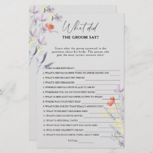 Boho Floral Was hat der Bräutigam gesagt Bridgame