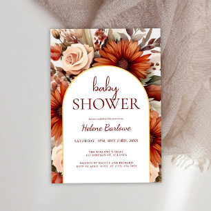 Boho Floral Watercolor Bohemisch Babydusche Einladung