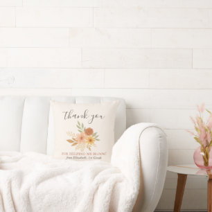 Boho Floral Watercolor Lehrer Vielen Dank Kissen