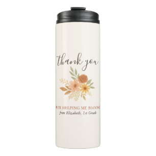 Boho Floral Watercolor Lehrer Vielen Dank Thermosbecher