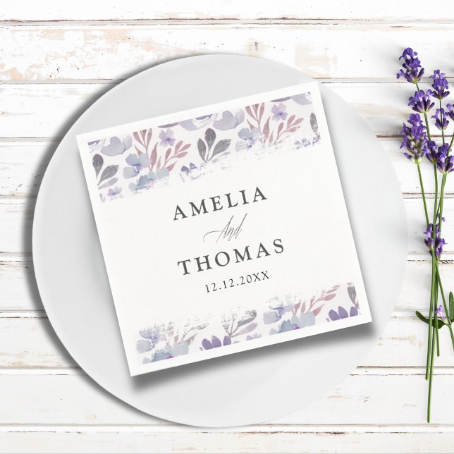 Boho Floral Watercolor Pattern Wedding Serviette (Von Creator hochgeladen)