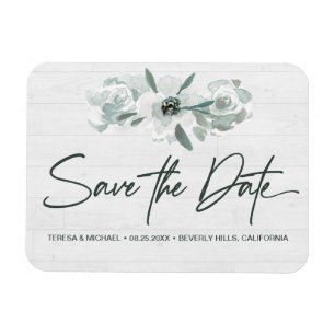 Boho Floral Watercolor Save the Date Handschrift Magnet