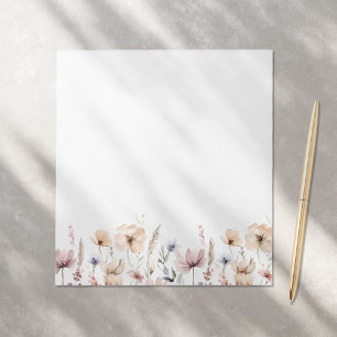 Boho Floral Watercolor Wildblume Notizblock