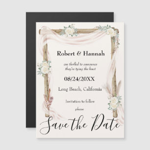 Boho Floral Wedding Arch Save the Date Magnet