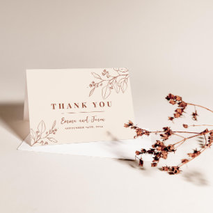 Boho Floral Wedding Danke-Card Dankeskarte