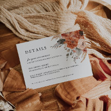 Boho Floral Wedding Details Card | Einladung
