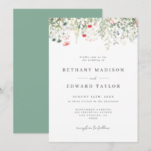 Boho Floral Wedding Einladung