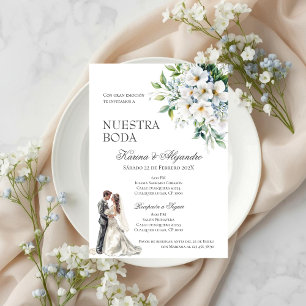 Boho Floral Wedding Einladung