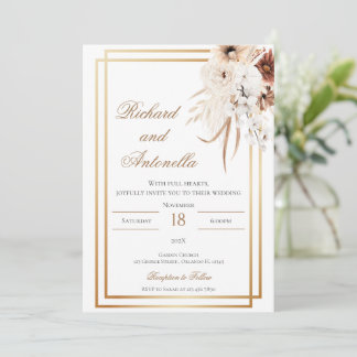 Boho Floral Wedding Einladung