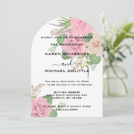 Boho Floral Wedding Einladung, maßgeschneidert Einladung