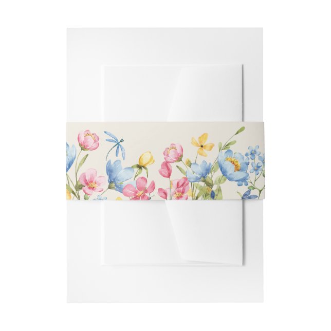 Boho Floral Wedding Einladungsbanderole (Vorderseite Beispiel)