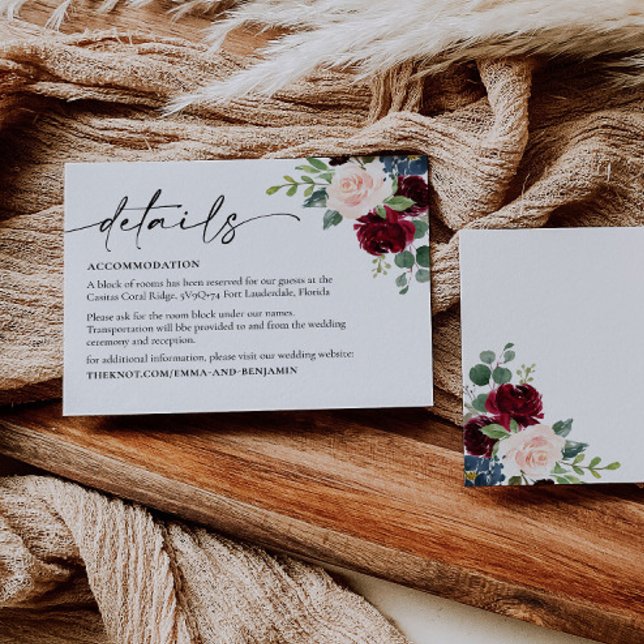 Boho Floral Wedding Enclosure Card Begleitkarte (Von Creator hochgeladen)