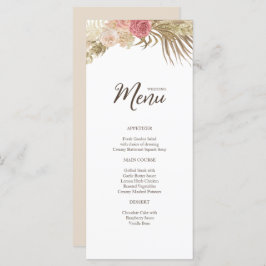 Boho Floral Wedding Flat Menu Menükarte