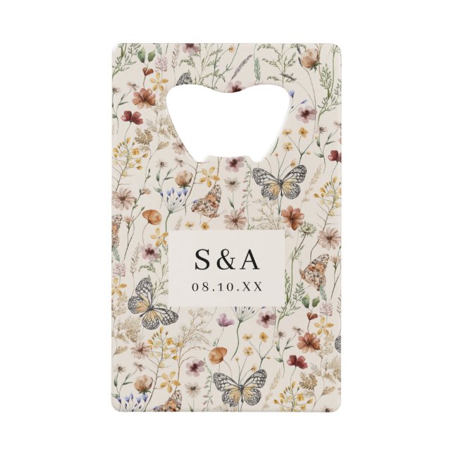 Boho Floral Wedding Geldbeutel Flaschenöffner (Vorderseite)