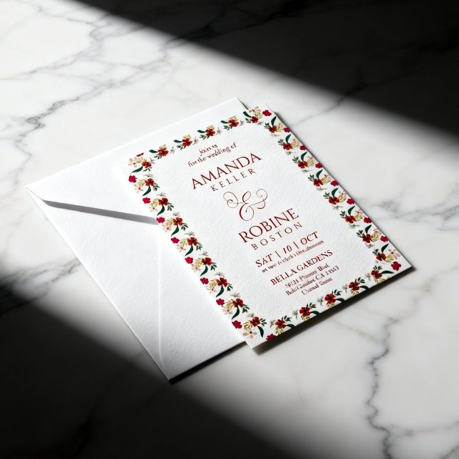 Boho Floral Wedding Invitation Einladung (Von Creator hochgeladen)