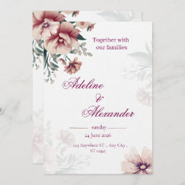 Boho Floral Wedding Invitation Template Einladung