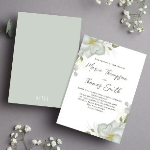 Boho Floral Wedding Magnolia Elegante Einladung