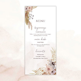 Boho Floral Wedding Menu Menükarte