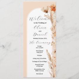 Boho Floral Wedding Menu Zeremonie Details Programm