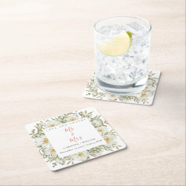 Boho Floral Wedding Rechteckiger Pappuntersetzer
