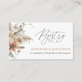 Boho Floral Wedding Registry Card Begleitkarte