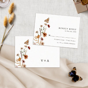 Boho Floral Wedding RSVP Card