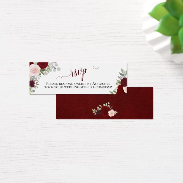Boho Floral Wedding RSVP Online Card (Schreibtisch)