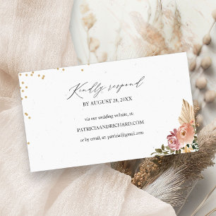 Boho Floral Wedding Website Online RSVP Card Begleitkarte