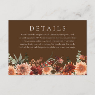 Boho Floral Wedding Zeremonie Empfang Details Begleitkarte
