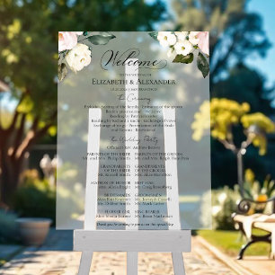 Boho Floral Wedding Zeremonie Programm Akronylic S Acrylschild