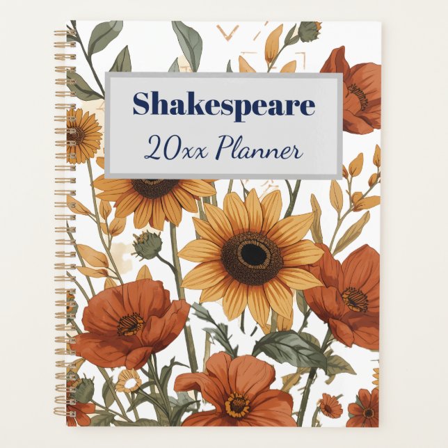 Boho Floral Weekly Planner | Terracotta Tones Planer (Vorderseite)