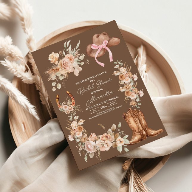 Boho Floral Western Brautparty Einladung (Von Creator hochgeladen)