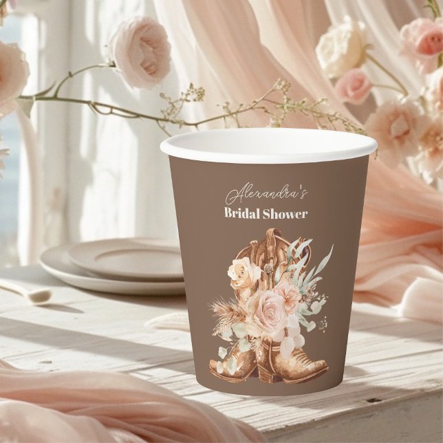 Boho Floral Western Brautparty Pappbecher (Von Creator hochgeladen)