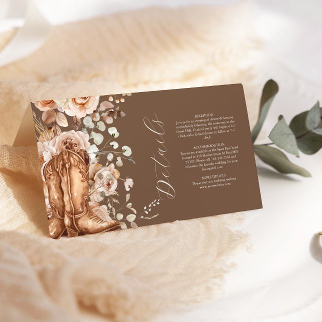 Boho Floral Western Wedding Enclosure Card Begleitkarte (Von Creator hochgeladen)