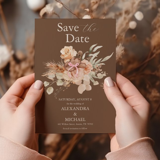 Boho Floral Western Wedding Save The Date (Von Creator hochgeladen)