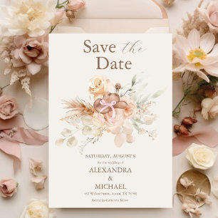Boho Floral Western Wedding Save The Date
