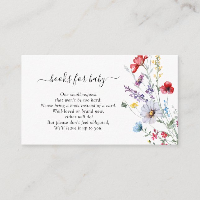 Boho Floral Wild Blume Books for Baby Begleitkarte (Vorderseite)