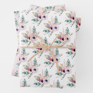 Boho Floral Wild One Mädchen Erster Geburtstag Geschenkpapier Set