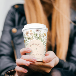 Boho Floral Wildblumen Baby Shooting Paper Cup Pappbecher