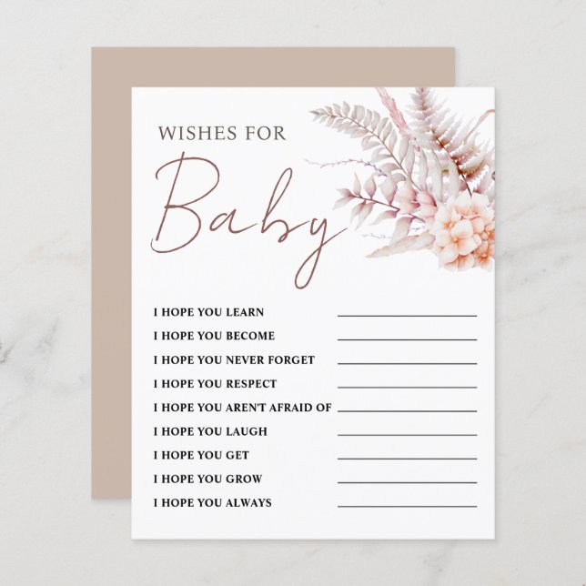 Boho Floral will Baby | Baby Showspiel (Vorne/Hinten)