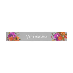 boho floral, wrap um Adressmarken Rundum-Adressaufkleber