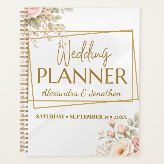 Boho Florale Elegante Hochzeit  Planer (Vorderseite)