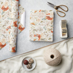 Boho Florale Grünelemente Botanisch Geschenkpapier