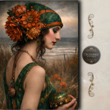 Boho Florale Küstenfrau Dekupage