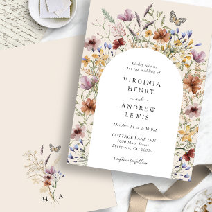 Boho-Floraler-Bogen-Hochzeitseinladung Einladung