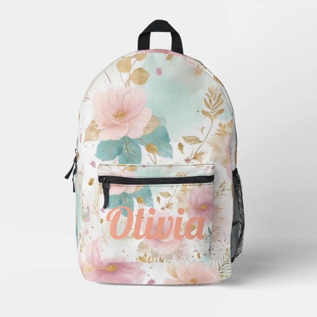 Boho-Florales-Aesthetic-Rucksack Bedruckter Rucksack (Vorderseite)