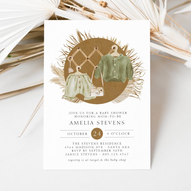 Boho Florals Baby Shower Einladung (Von Creator hochgeladen)
