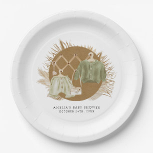 Boho Florals Baby Shower Pappteller