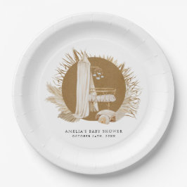 Boho Florals Baby Shower Pappteller